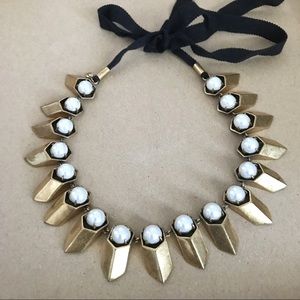 J crew pearl/brass necklaces